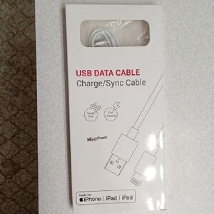 White USB Data Cable for Apple Devices